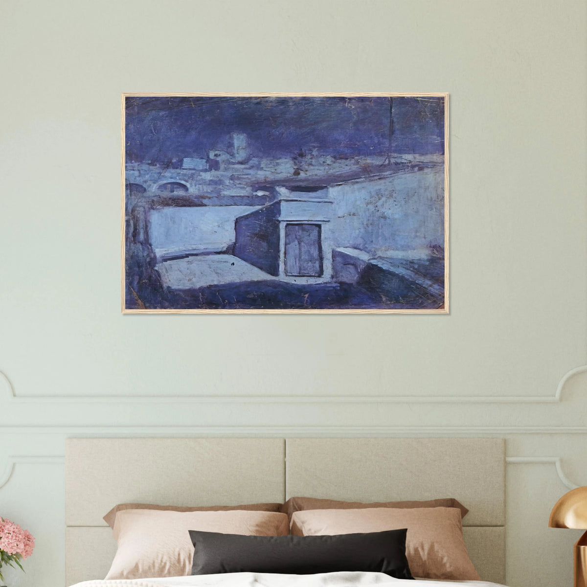 The roofs of Barcelona in the moonlight Framed Poster | Pablo Picasso Framed Prints Wall Art | Pablo Picasso Shop