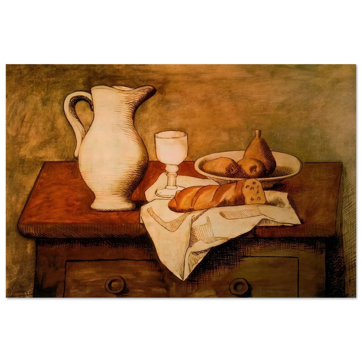 Still life with jug and bread - 1921 Poster | Pablo Picasso Poster | Pablo Picasso Shop
