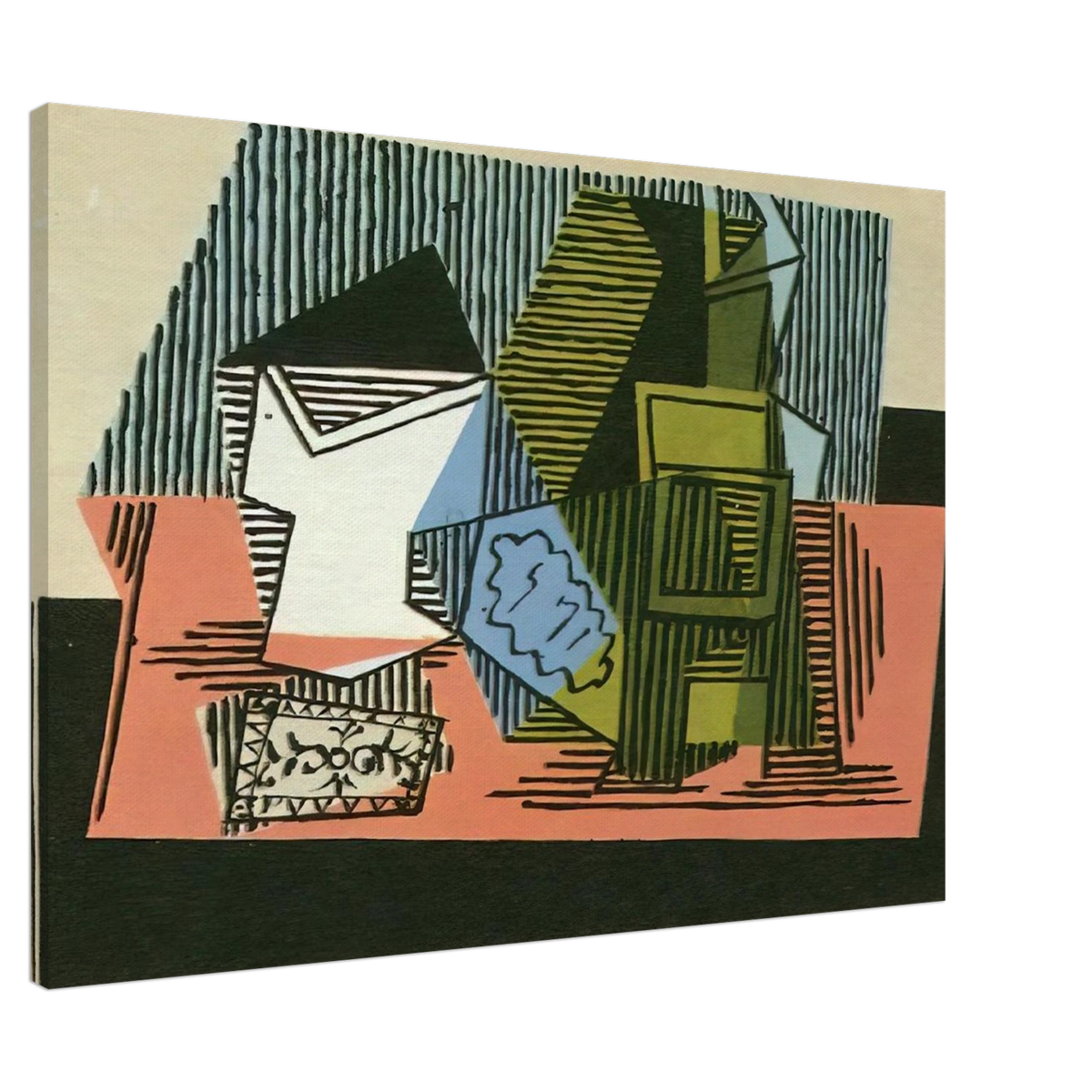 Glass, bottle, packet of tobacco Canvas | Pablo Picasso Canvas | Pablo Picasso Shop