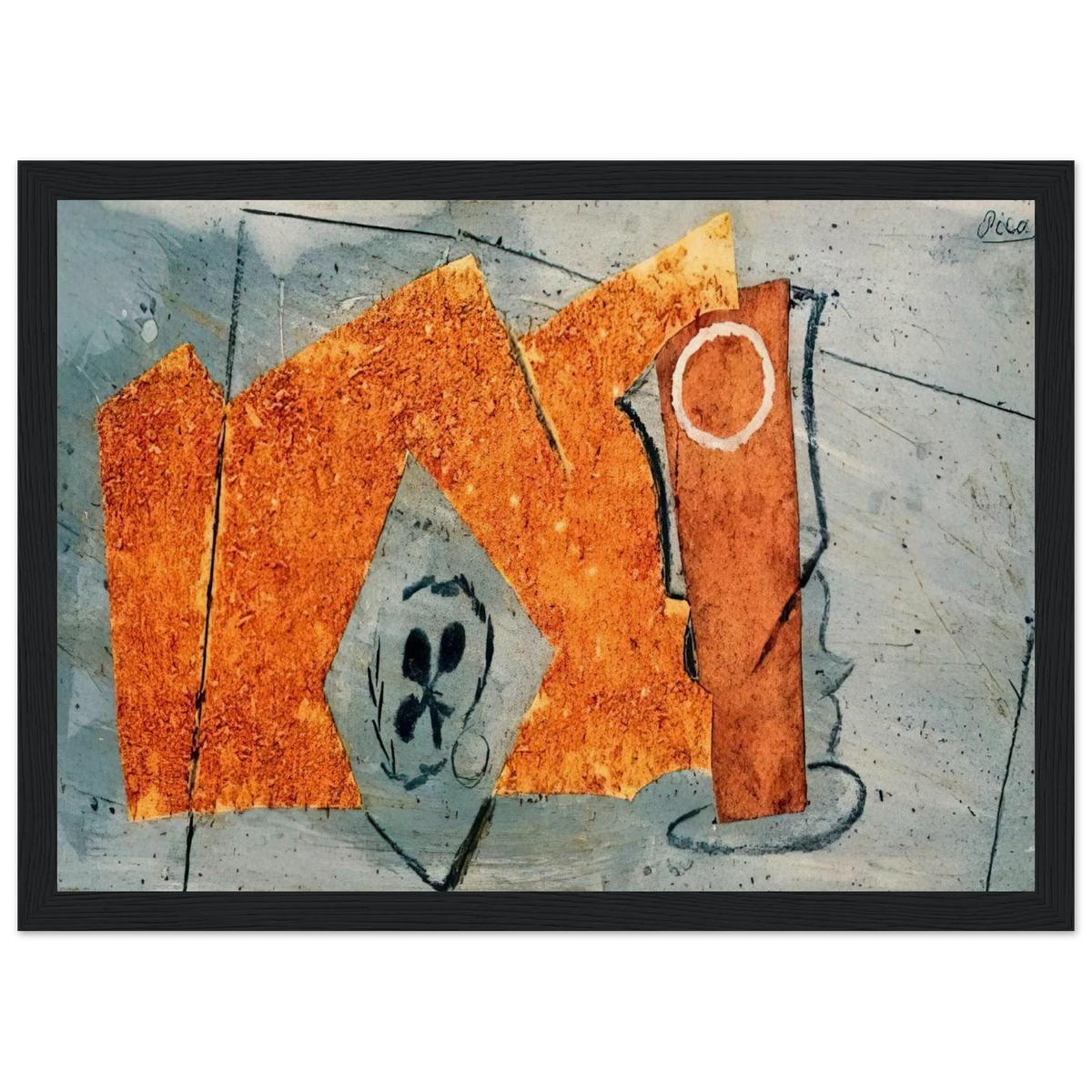 Playing Card and Glass - 1914 Framed Poster | Pablo Picasso Framed Prints Wall Art | Pablo Picasso Shop