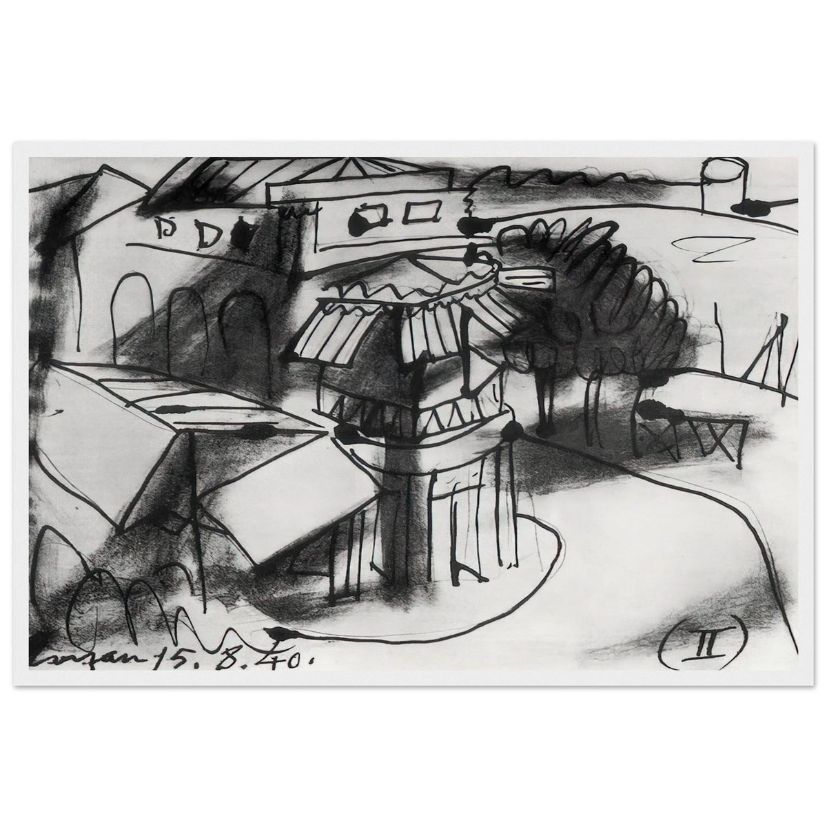 Café in Royan - 1940 Framed Poster | Pablo Picasso Framed Prints Wall Art | Pablo Picasso Shop