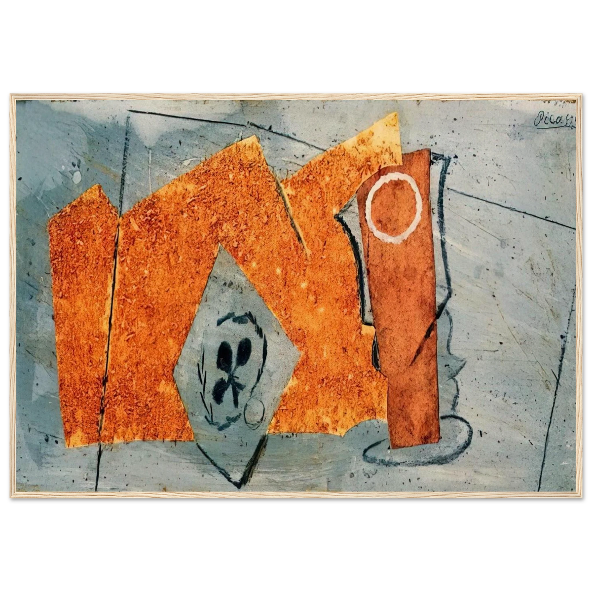 Playing Card and Glass - 1914 Framed Poster | Pablo Picasso Framed Prints Wall Art | Pablo Picasso Shop