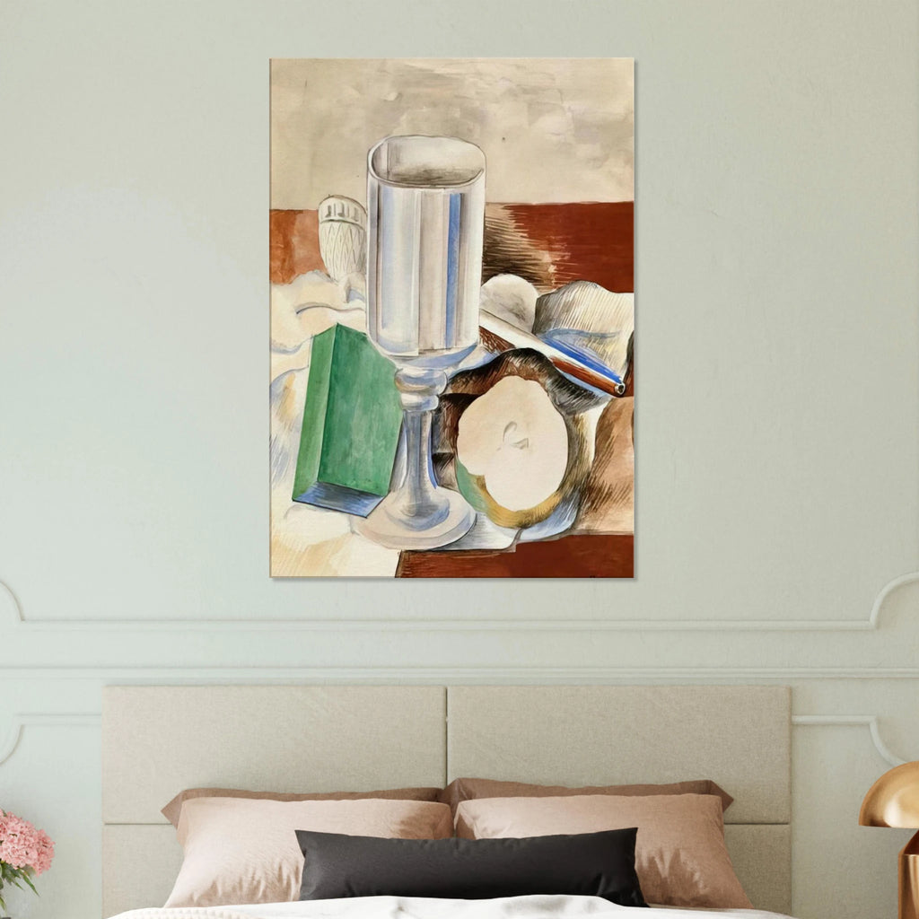 Still life with a Glass and an Apple - 1914 Canvas | Pablo Picasso Canvas | Pablo Picasso Shop