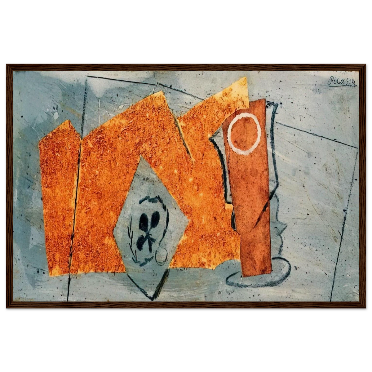 Playing Card and Glass - 1914 Framed Poster | Pablo Picasso Framed Prints Wall Art | Pablo Picasso Shop