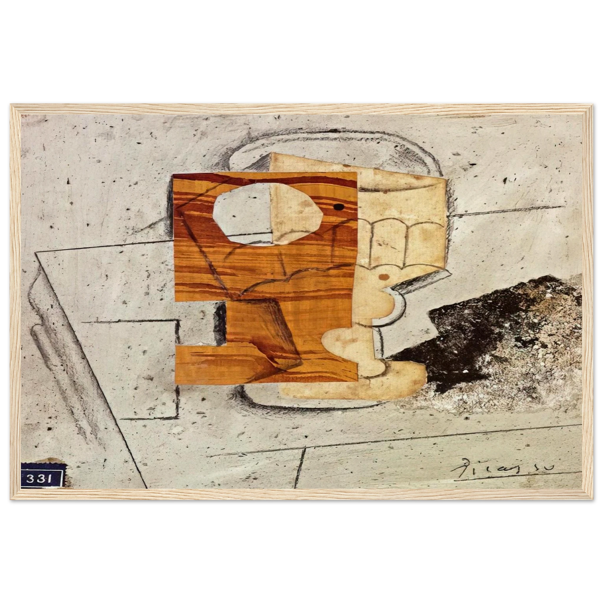 Glass on a Table - 1914 Framed Poster | Pablo Picasso Framed Prints Wall Art | Pablo Picasso Shop