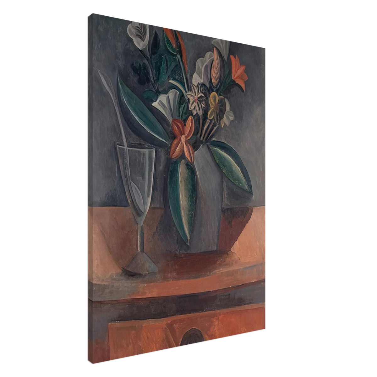 Flowers in a Grey Jar - 1908 Canvas | Pablo Picasso Canvas | Pablo Picasso Shop