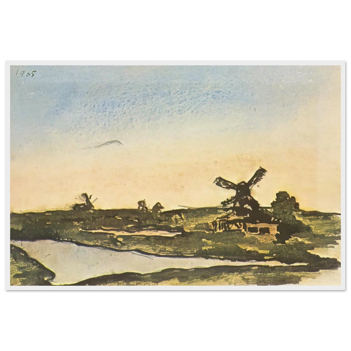 Dutch landscape with windmills Framed Poster | Pablo Picasso Framed Prints Wall Art | Pablo Picasso Shop