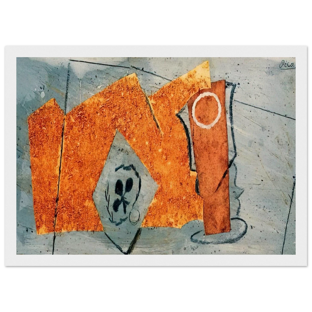 Playing Card and Glass - 1914 Framed Poster | Pablo Picasso Framed Prints Wall Art | Pablo Picasso Shop