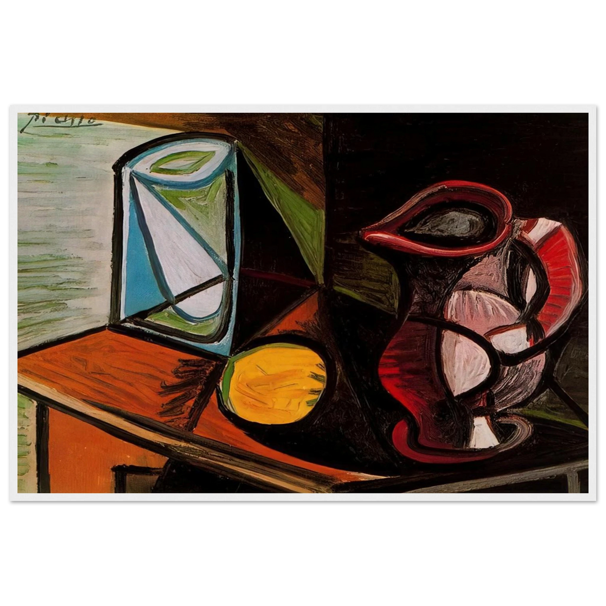 Glass and pitcher Framed Poster | Pablo Picasso Framed Prints Wall Art | Pablo Picasso Shop