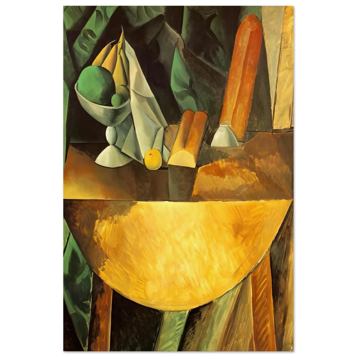 Bread and dish with fruits on the table Poster | Pablo Picasso Poster | Pablo Picasso Shop
