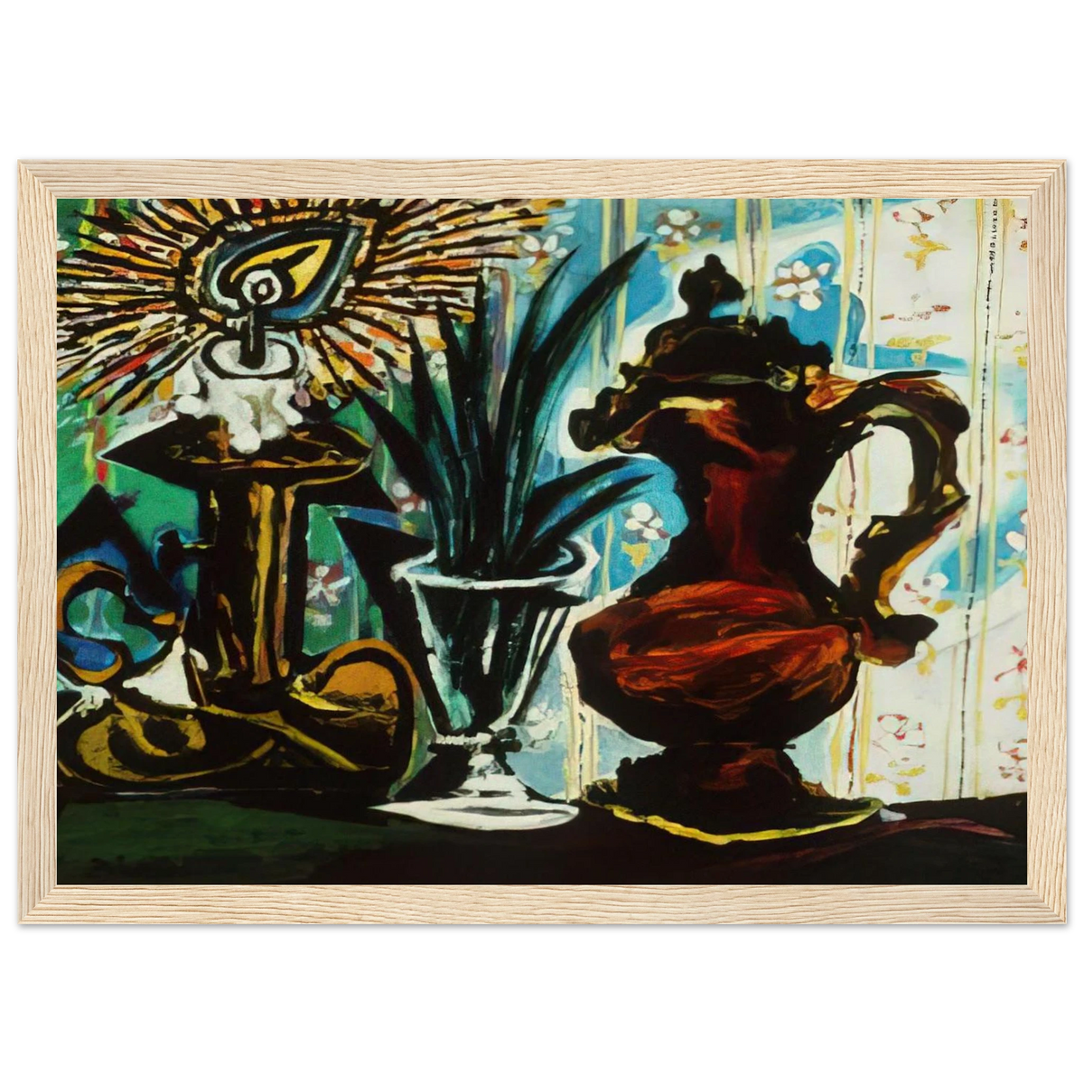 Still life with candle Framed Poster | Pablo Picasso Framed Prints Wall Art | Pablo Picasso Shop