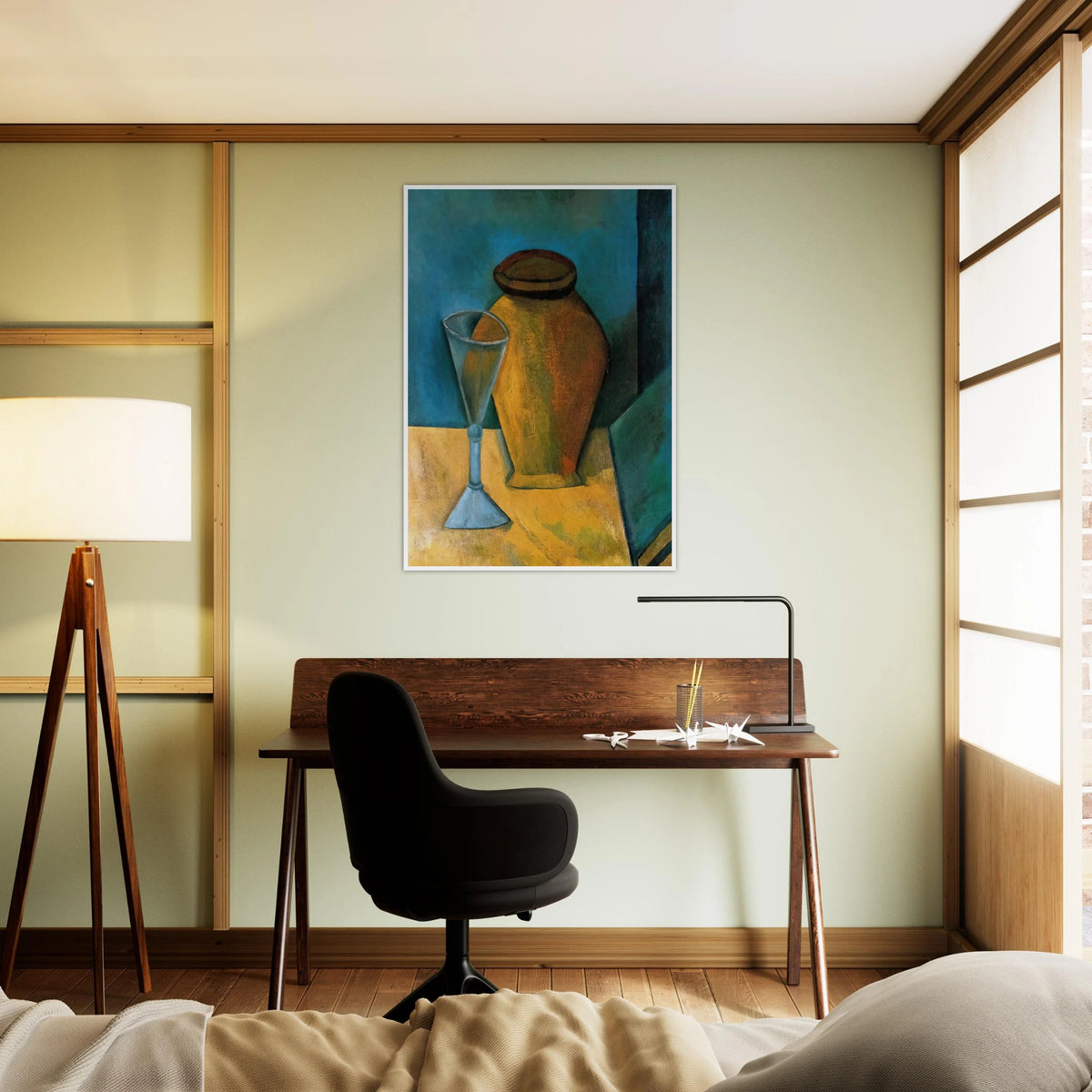 Pot, Glass and Book - 1908 Framed Poster | Pablo Picasso Framed Prints Wall Art | Pablo Picasso Shop