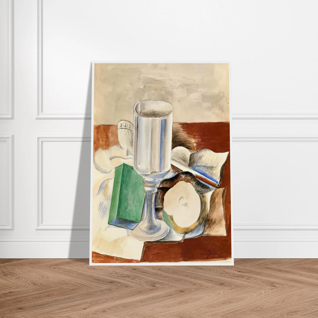 Still life with a Glass and an Apple - 1914 Framed Poster | Pablo Picasso Framed Prints Wall Art | Pablo Picasso Shop