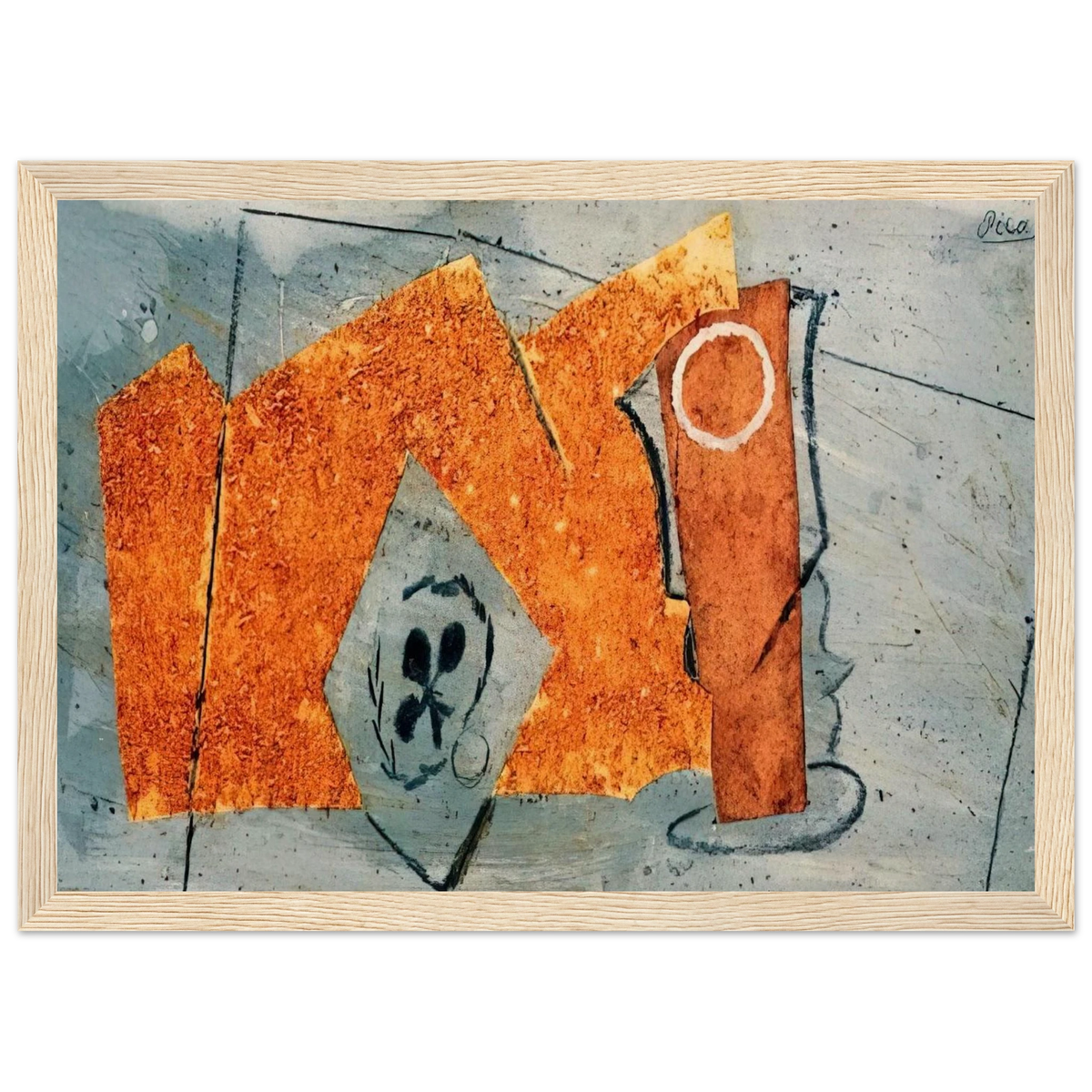 Playing Card and Glass - 1914 Framed Poster | Pablo Picasso Framed Prints Wall Art | Pablo Picasso Shop