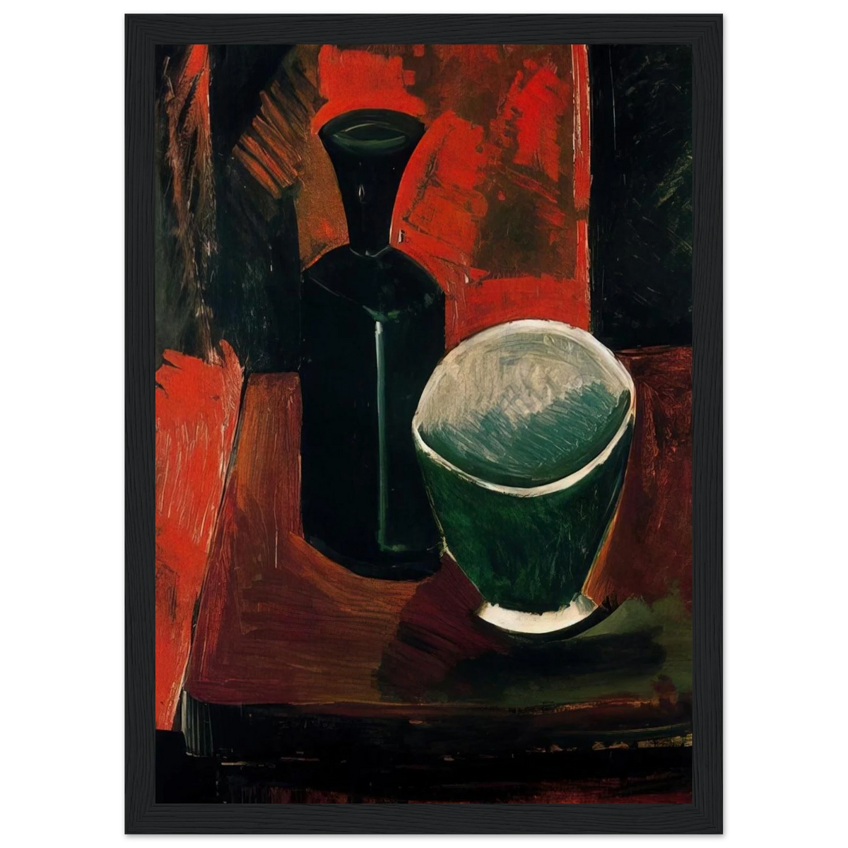 Green Pan and Black Bottle - 1908 Framed Poster | Pablo Picasso Framed Prints Wall Art | Pablo Picasso Shop