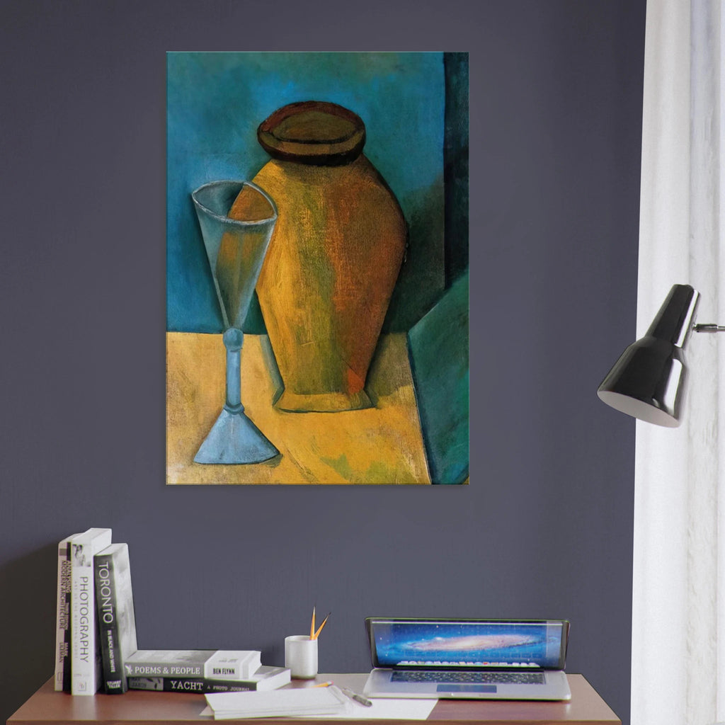 Pot, Glass and Book - 1908 Canvas | Pablo Picasso Canvas | Pablo Picasso Shop