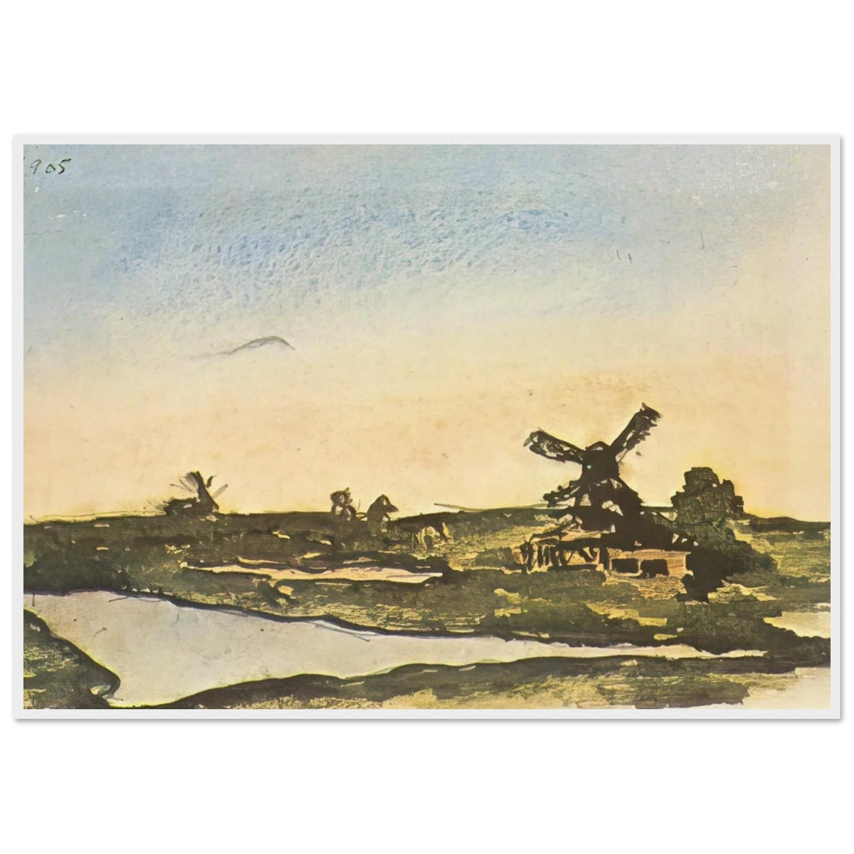 Dutch landscape with windmills Framed Poster | Pablo Picasso Framed Prints Wall Art | Pablo Picasso Shop