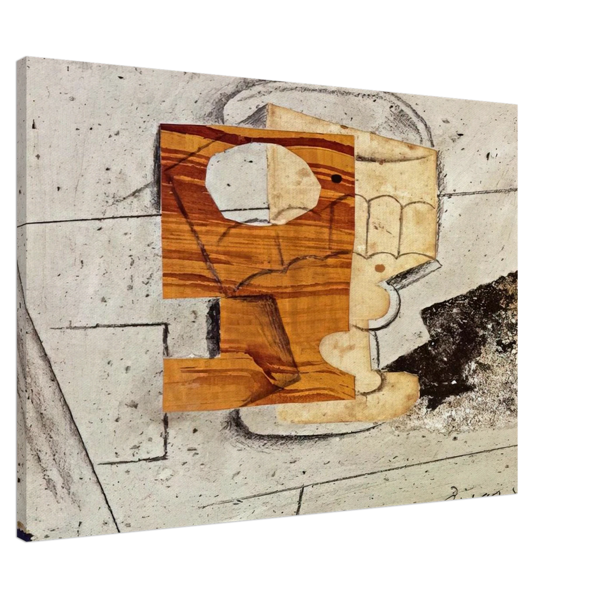 Glass on a Table - 1914 Canvas | Pablo Picasso Canvas | Pablo Picasso Shop