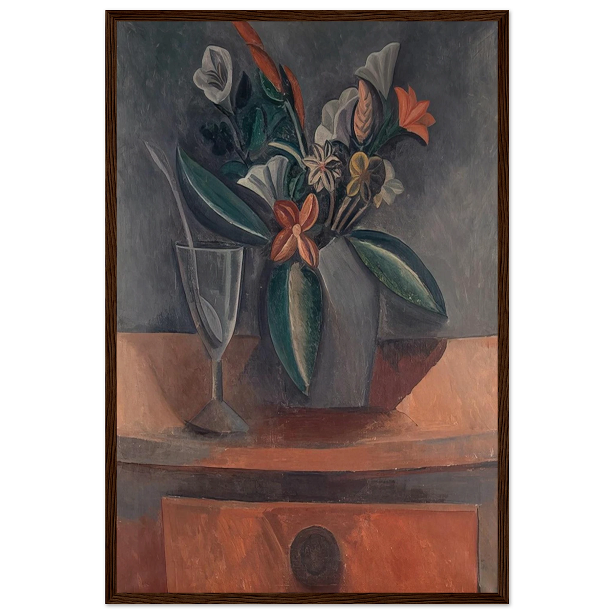 Flowers in a Grey Jar - 1908 Framed Poster | Pablo Picasso Framed Prints Wall Art | Pablo Picasso Shop