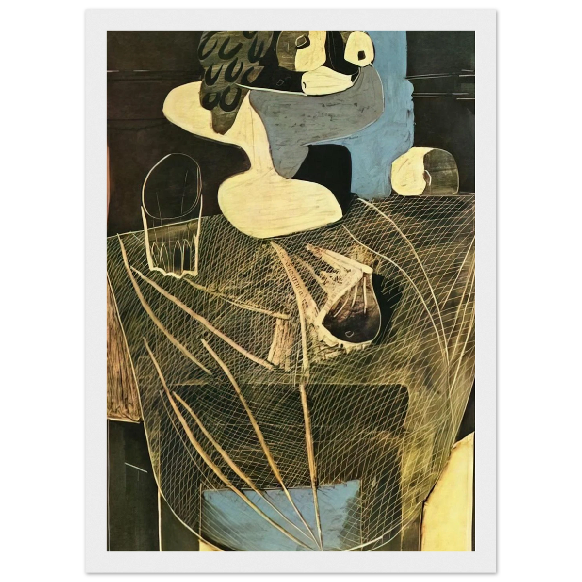 Still life with fishing net Framed Poster | Pablo Picasso Framed Prints Wall Art | Pablo Picasso Shop