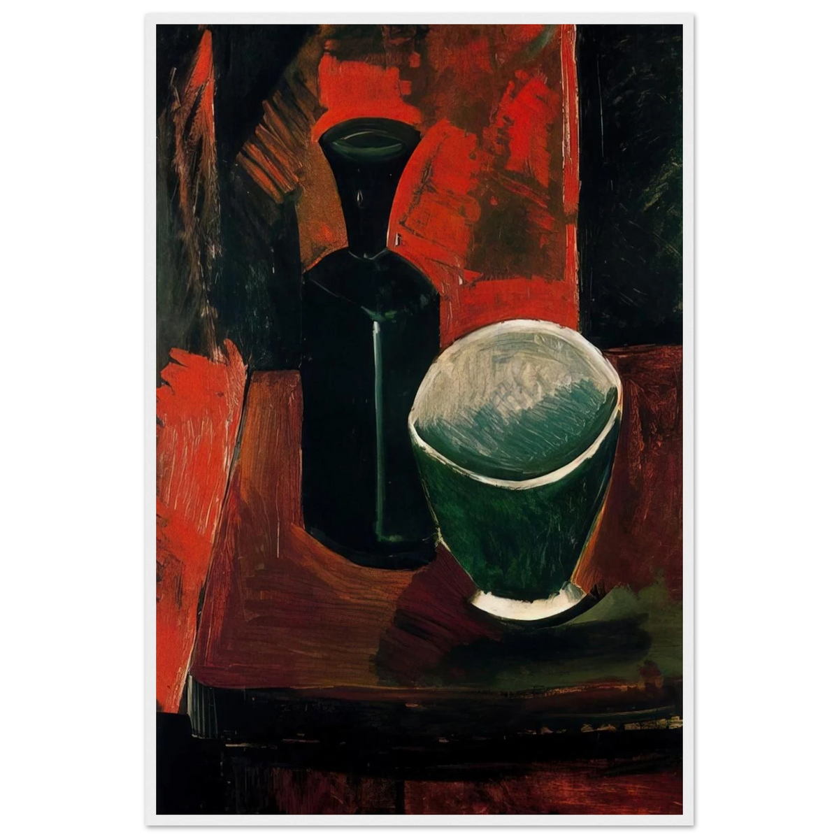 Green Pan and Black Bottle - 1908 Framed Poster | Pablo Picasso Framed Prints Wall Art | Pablo Picasso Shop