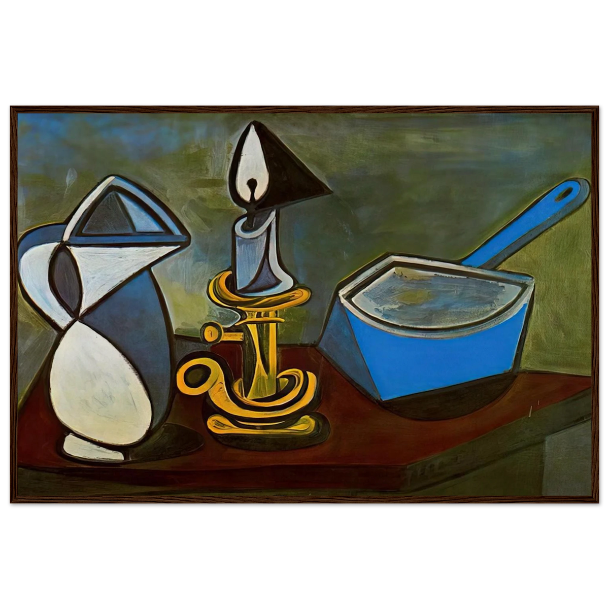 Jug, candle and enamel pan - 1945 Framed Poster | Pablo Picasso Framed Prints Wall Art | Pablo Picasso Shop