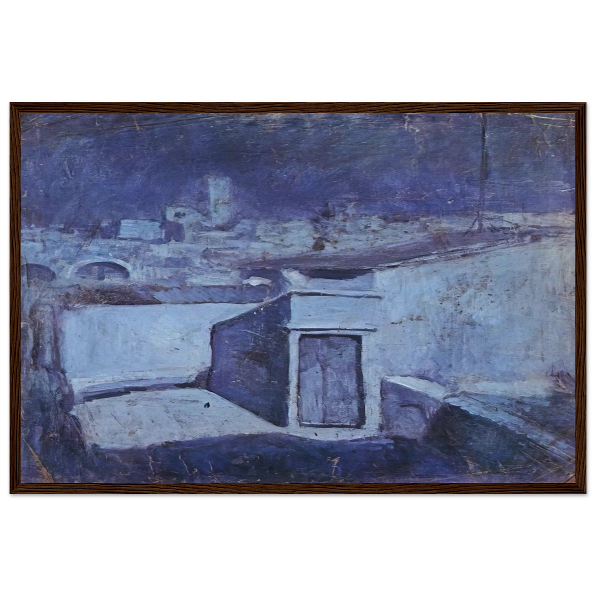 The roofs of Barcelona in the moonlight Framed Poster | Pablo Picasso Framed Prints Wall Art | Pablo Picasso Shop