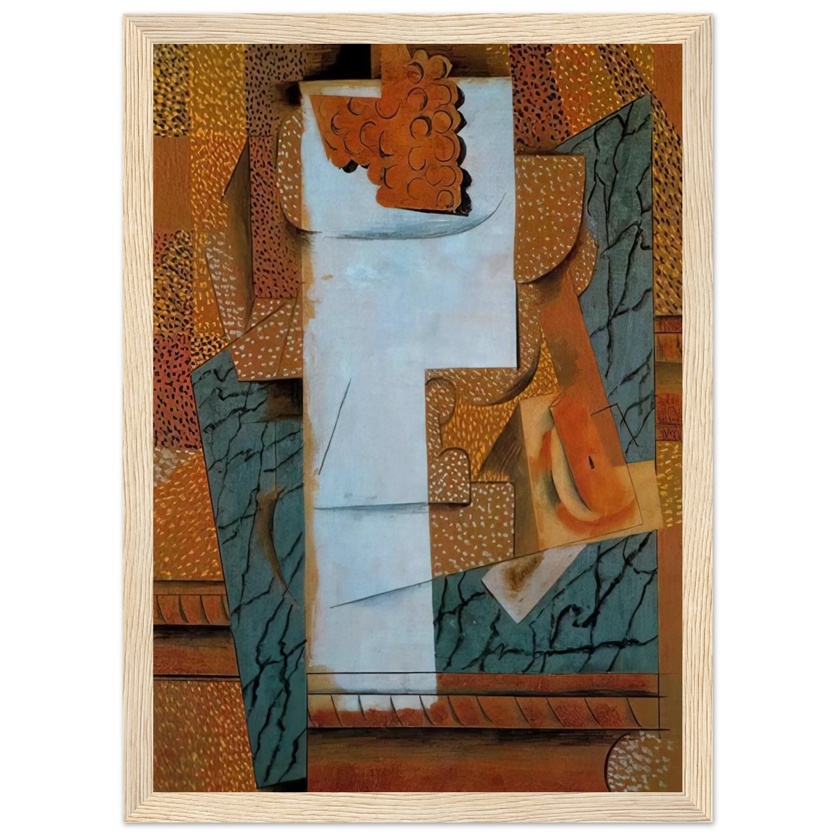 Fruit vase and bunch of grapes - 1914 Framed Poster | Pablo Picasso Framed Prints Wall Art | Pablo Picasso Shop