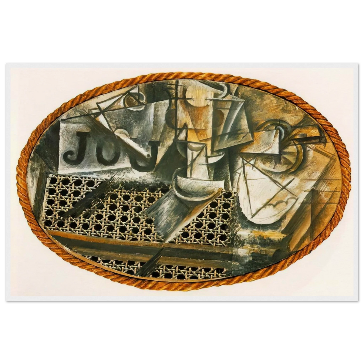 Still Life with Caned Chair Framed Poster | Pablo Picasso Framed Prints Wall Art | Pablo Picasso Shop