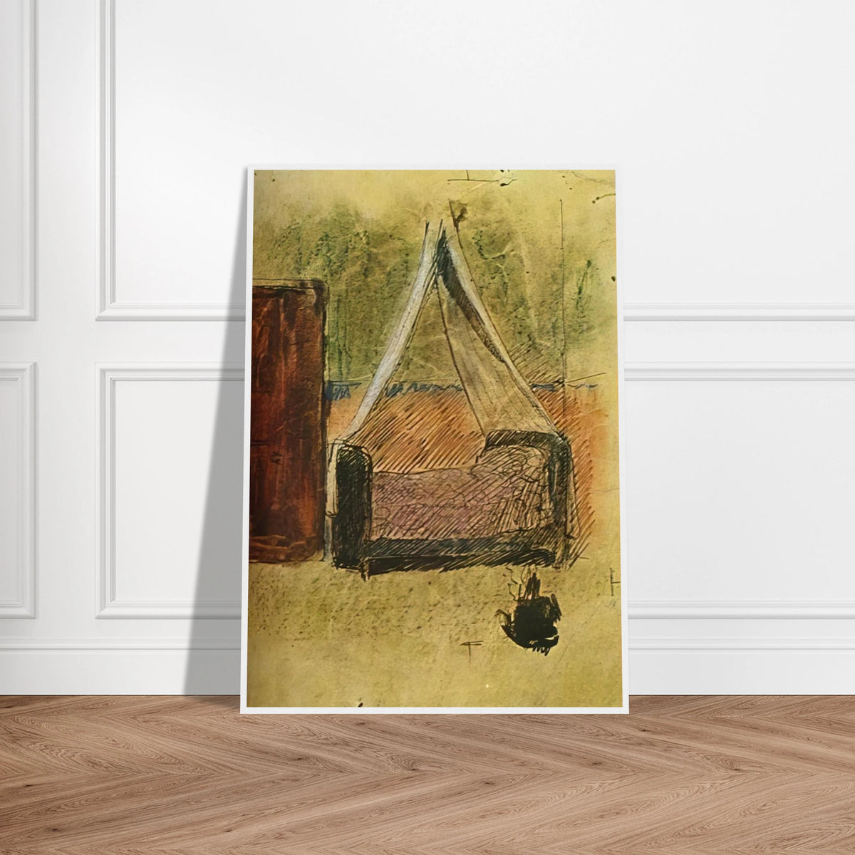 Bed with mosquito nets Framed Poster | Pablo Picasso Framed Prints Wall Art | Pablo Picasso Shop