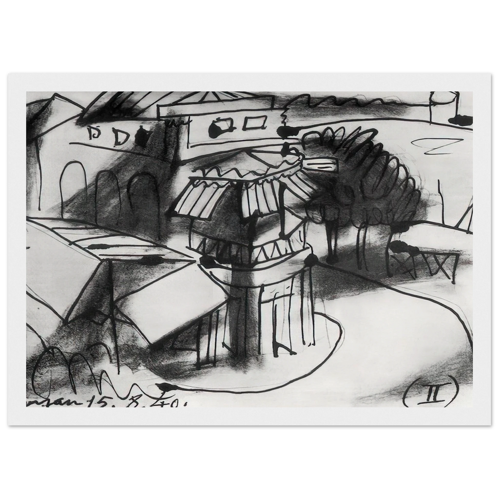 Café in Royan - 1940 Framed Poster | Pablo Picasso Framed Prints Wall Art | Pablo Picasso Shop
