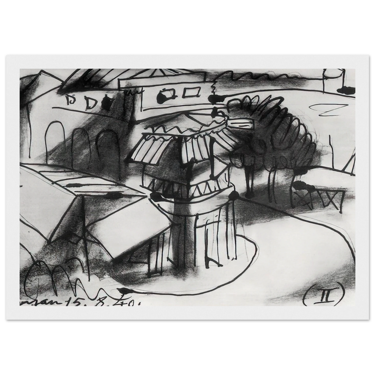 Café in Royan - 1940 Framed Poster | Pablo Picasso Framed Prints Wall Art | Pablo Picasso Shop