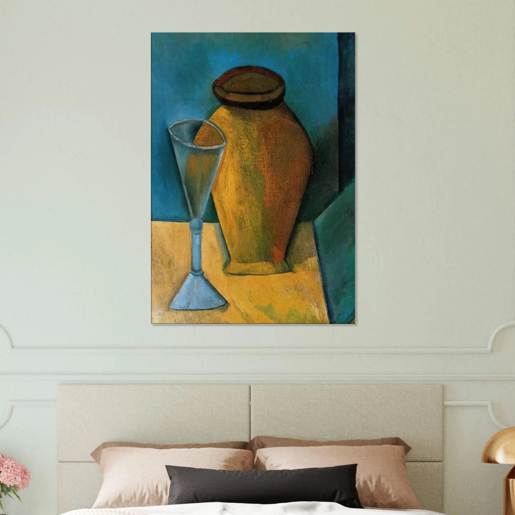 Pot, Glass and Book - 1908 Canvas | Pablo Picasso Canvas | Pablo Picasso Shop
