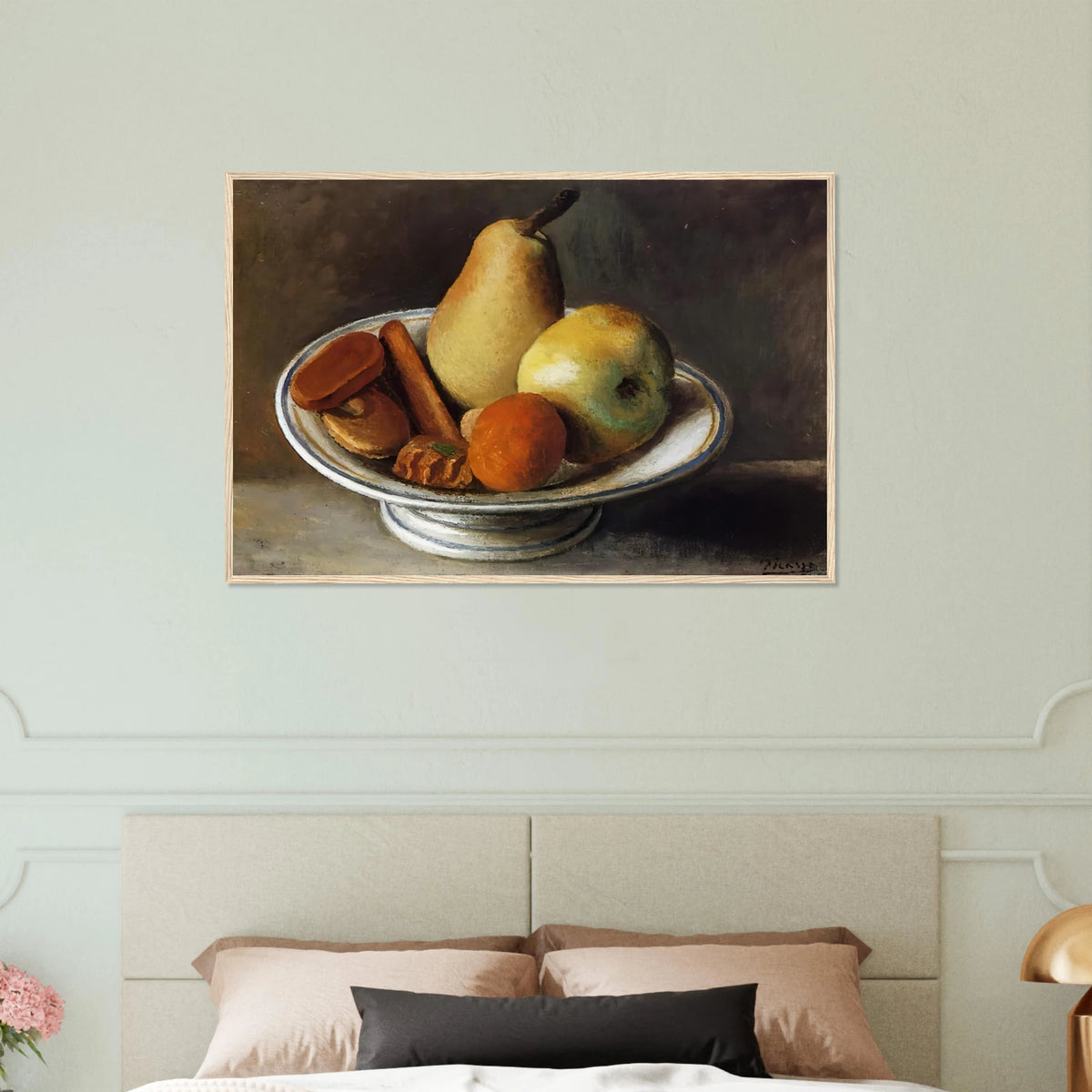 Fruit Bowl with Fruit - 1918 Framed Poster | Pablo Picasso Framed Prints Wall Art | Pablo Picasso Shop