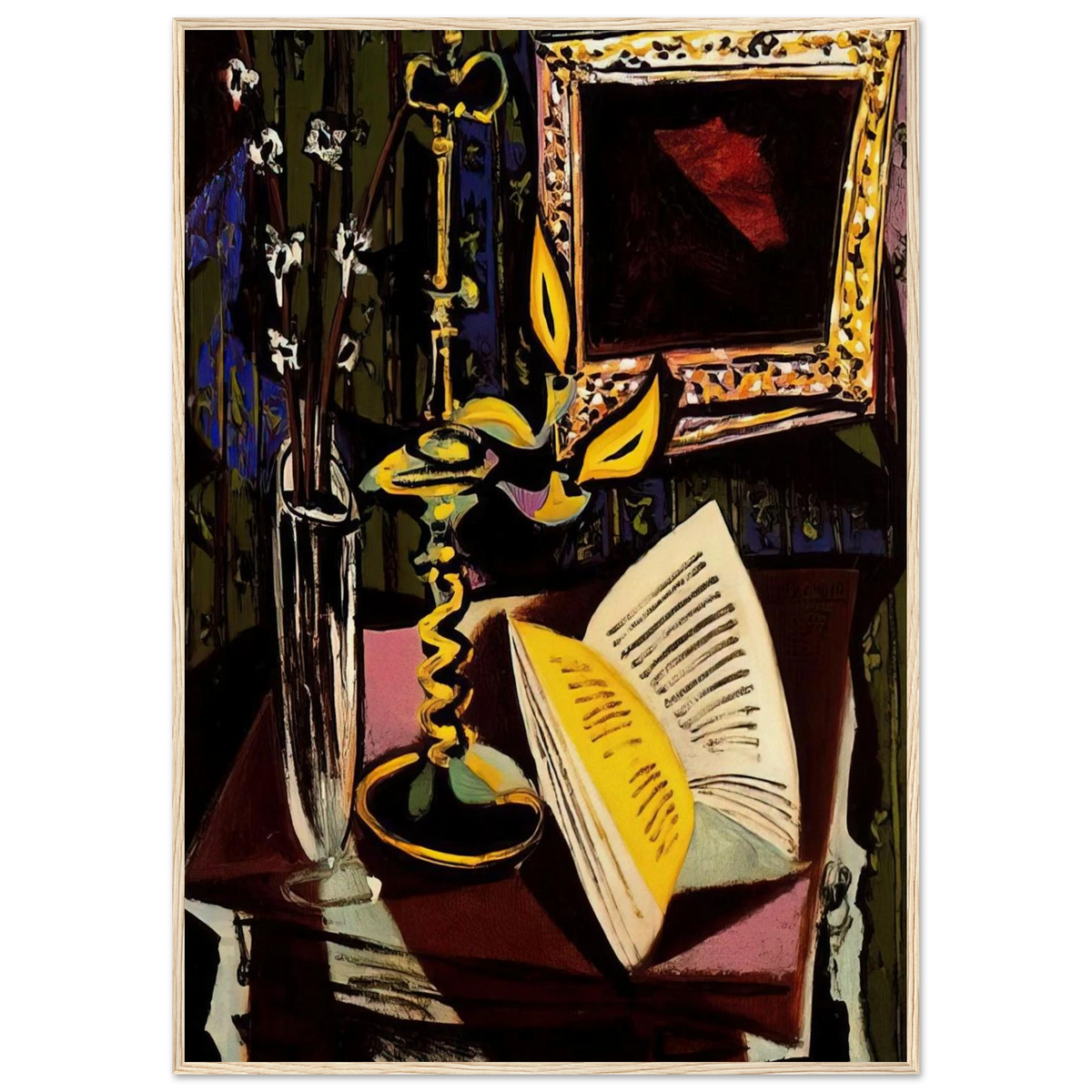 Still life with candlestick - 1937 Framed Poster | Pablo Picasso Framed Prints Wall Art | Pablo Picasso Shop
