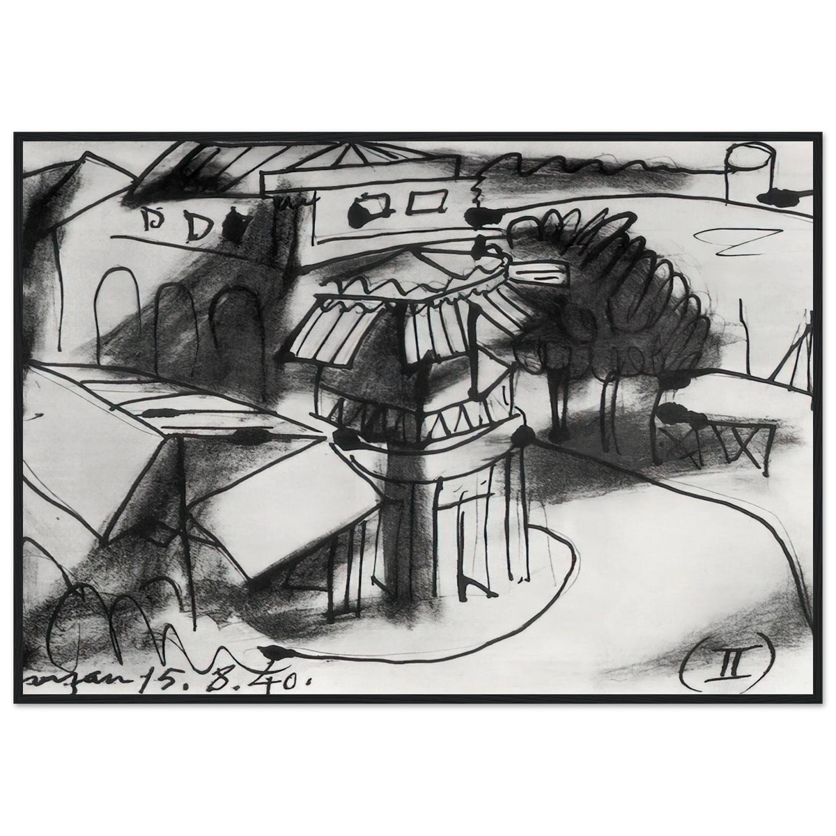 Café in Royan - 1940 Framed Poster | Pablo Picasso Framed Prints Wall Art | Pablo Picasso Shop