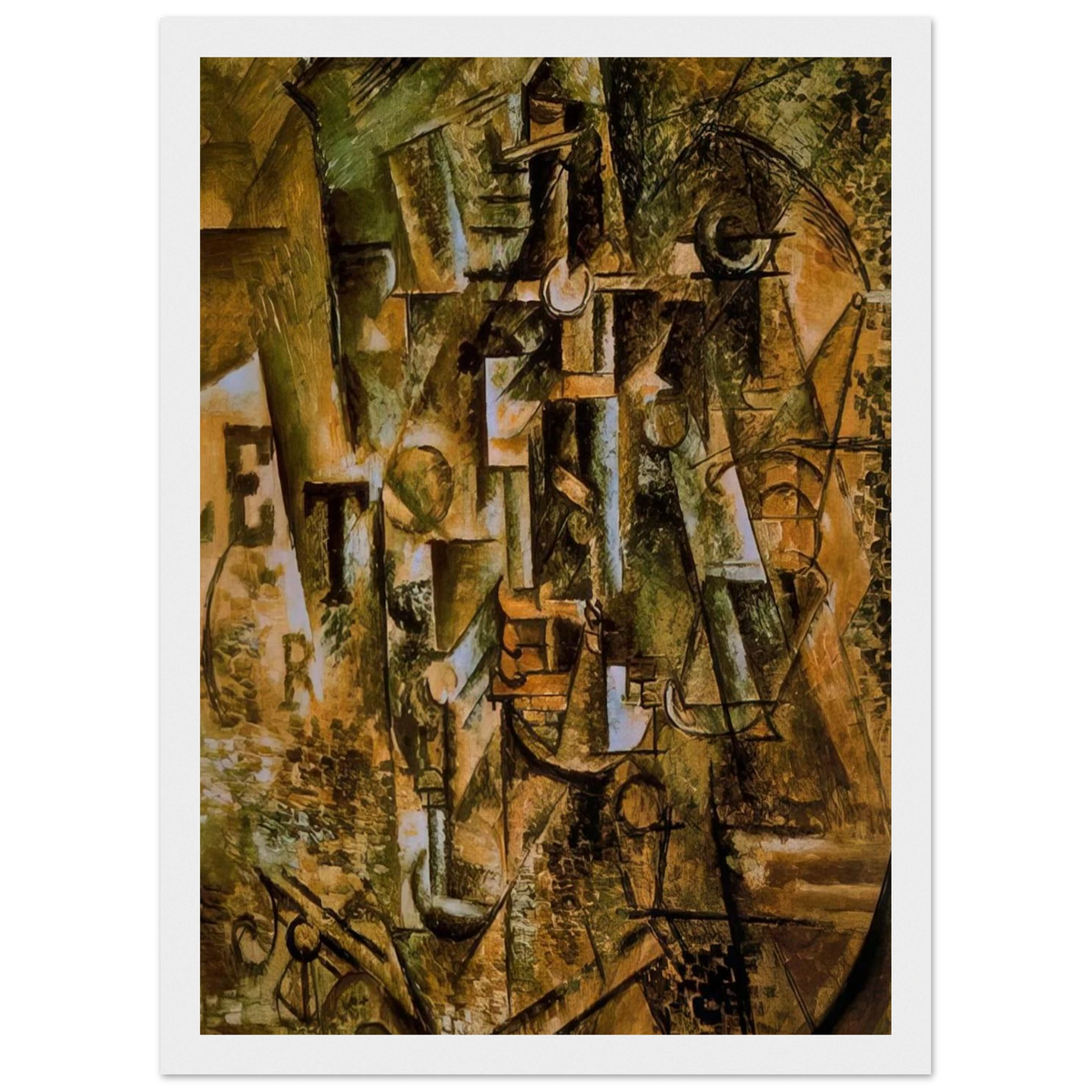 Still life with bottle of rum - 1911 Framed Poster | Pablo Picasso Framed Prints Wall Art | Pablo Picasso Shop