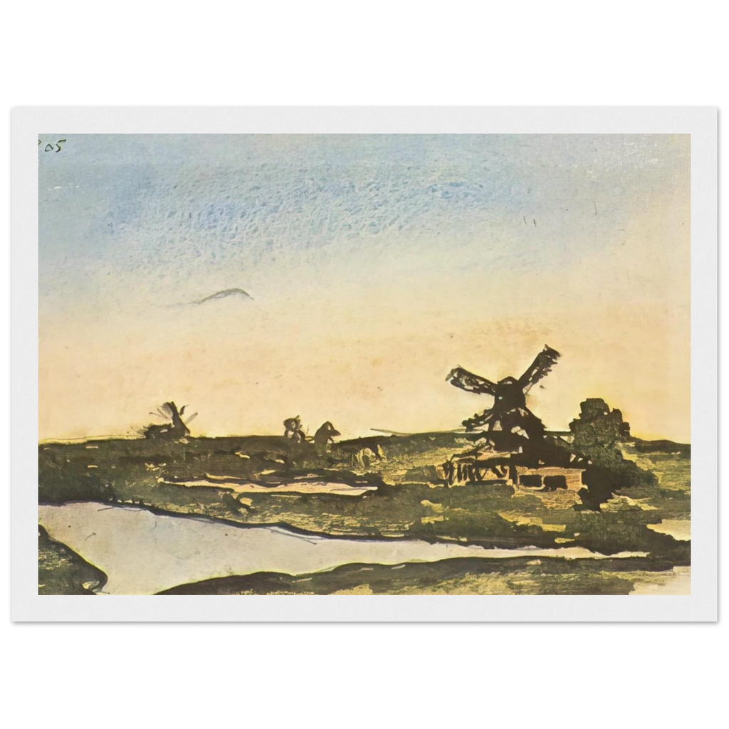 Dutch landscape with windmills Framed Poster | Pablo Picasso Framed Prints Wall Art | Pablo Picasso Shop