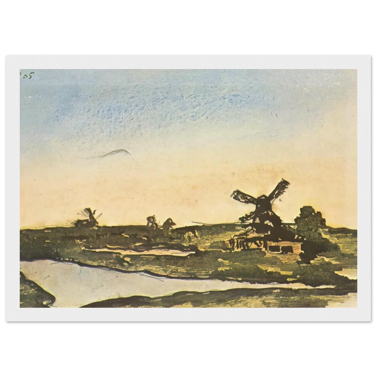 Dutch landscape with windmills Framed Poster | Pablo Picasso Framed Prints Wall Art | Pablo Picasso Shop