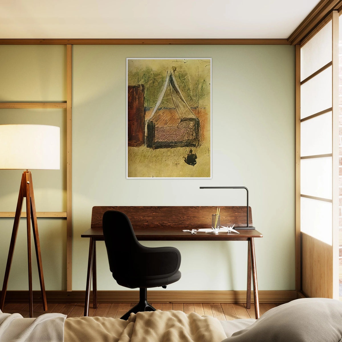 Bed with mosquito nets Framed Poster | Pablo Picasso Framed Prints Wall Art | Pablo Picasso Shop