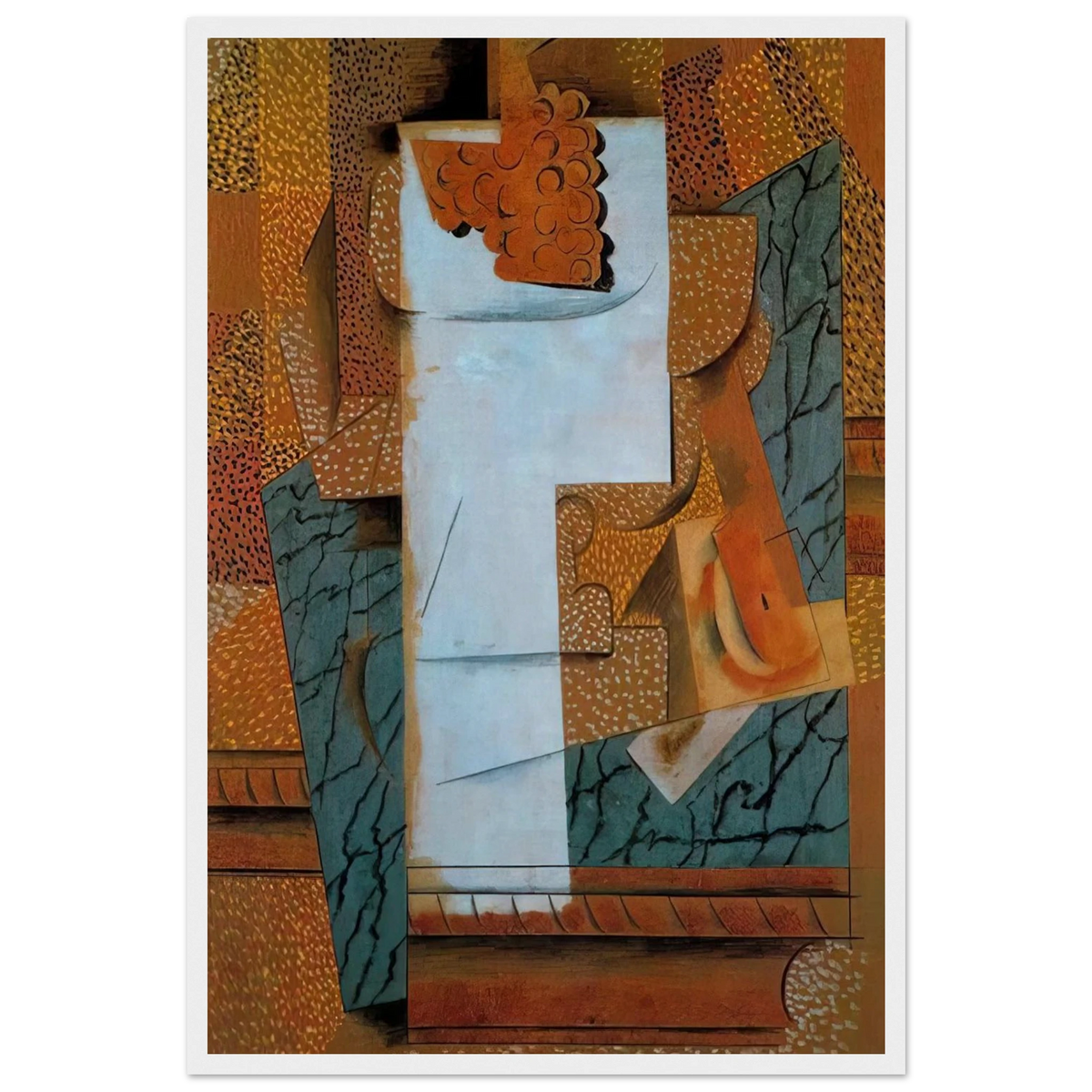 Fruit vase and bunch of grapes - 1914 Framed Poster | Pablo Picasso Framed Prints Wall Art | Pablo Picasso Shop