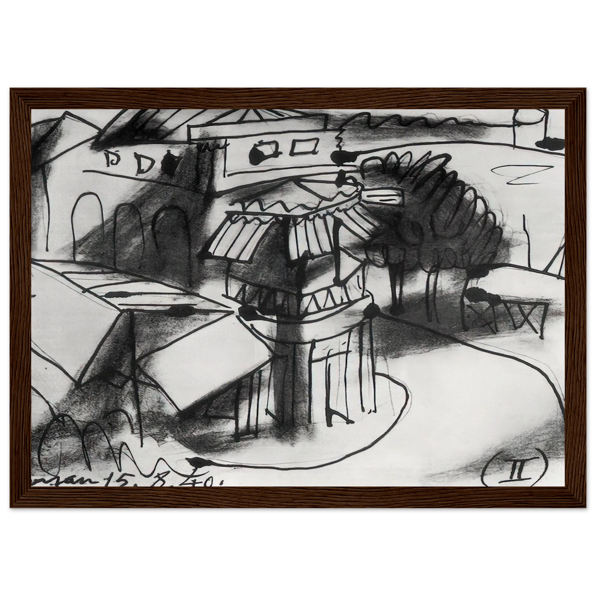 Café in Royan - 1940 Framed Poster | Pablo Picasso Framed Prints Wall Art | Pablo Picasso Shop
