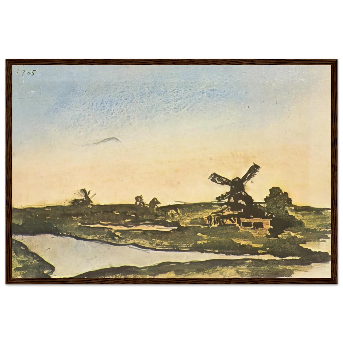 Dutch landscape with windmills Framed Poster | Pablo Picasso Framed Prints Wall Art | Pablo Picasso Shop