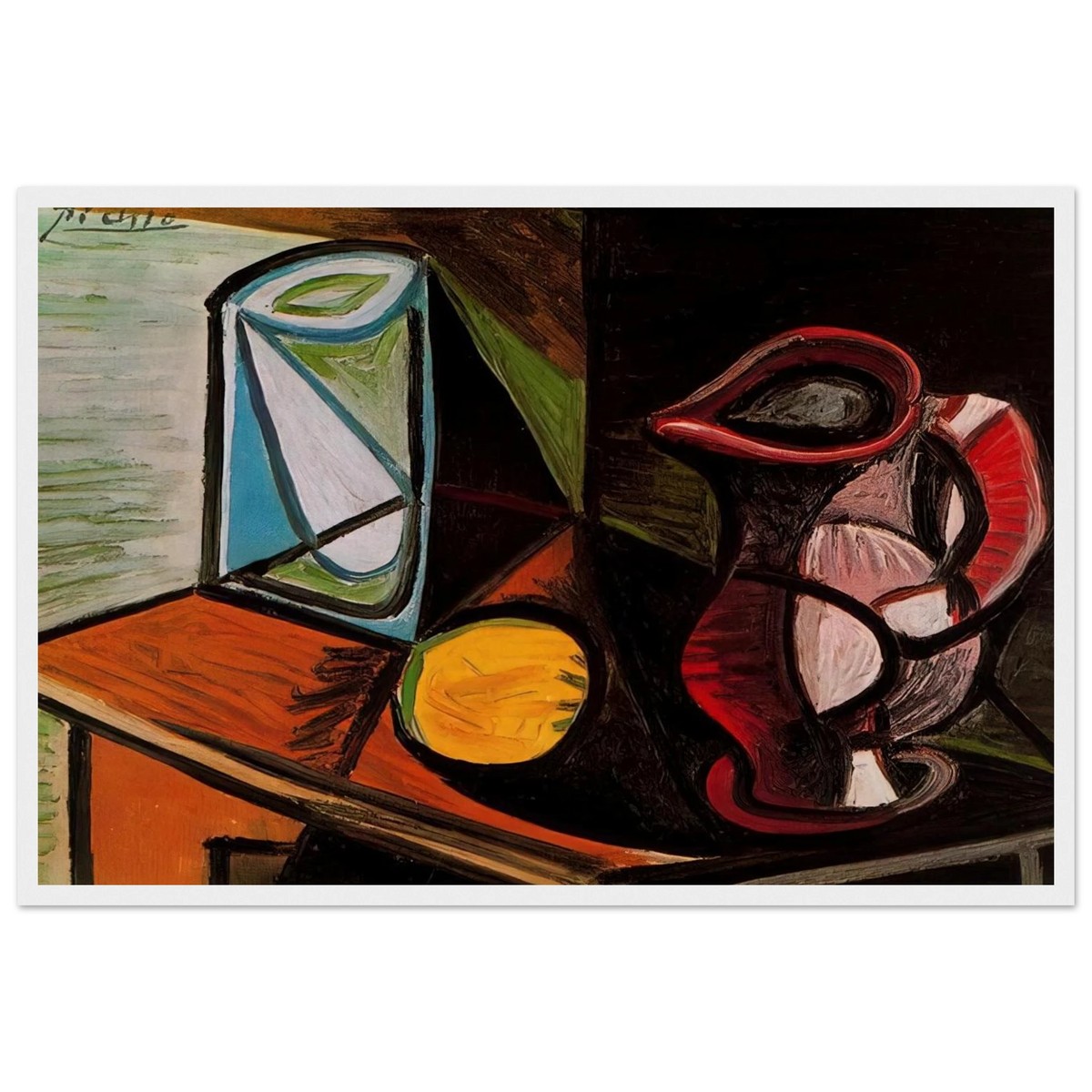 Glass and pitcher Framed Poster | Pablo Picasso Framed Prints Wall Art | Pablo Picasso Shop