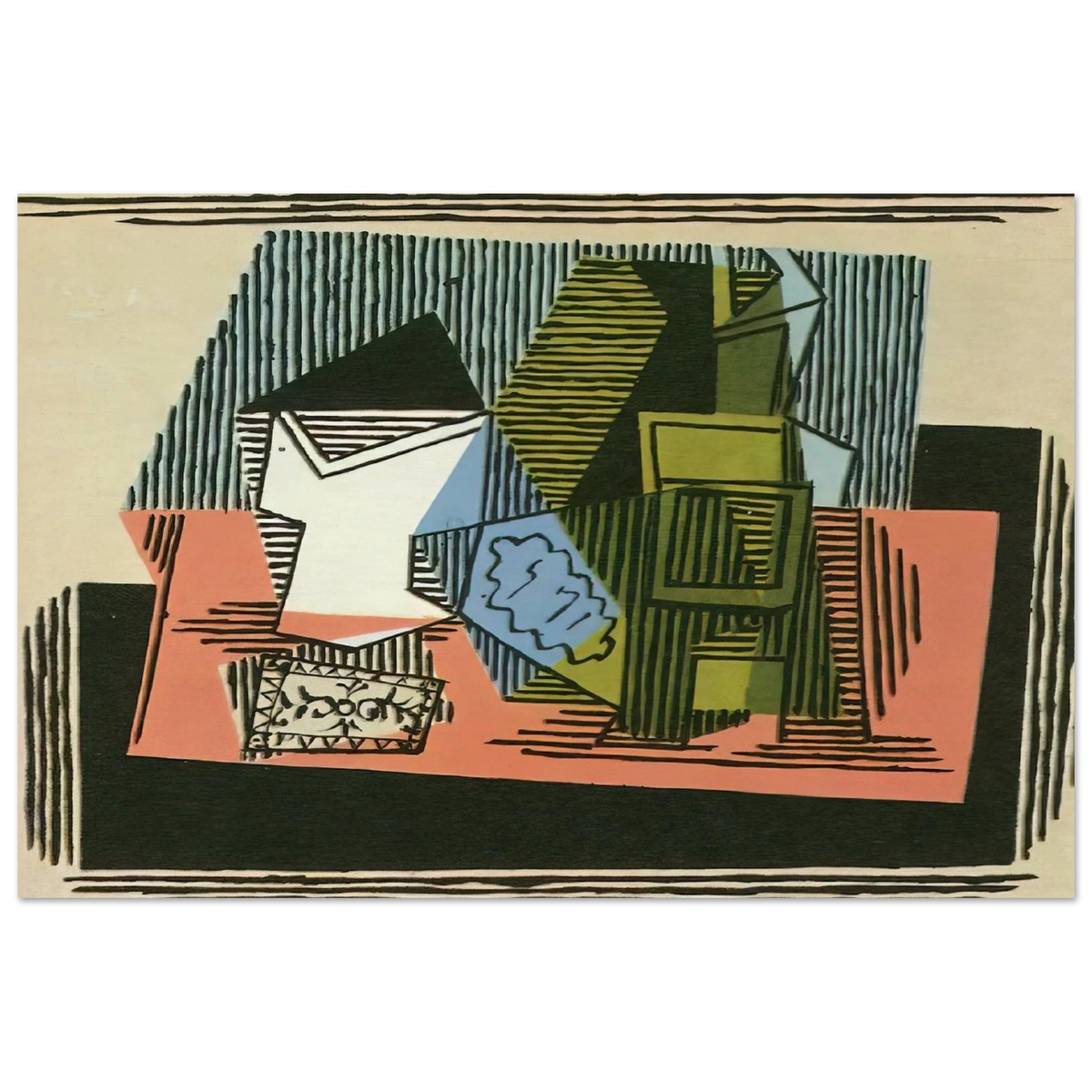 Glass, bottle, packet of tobacco Poster | Pablo Picasso Poster | Pablo Picasso Shop