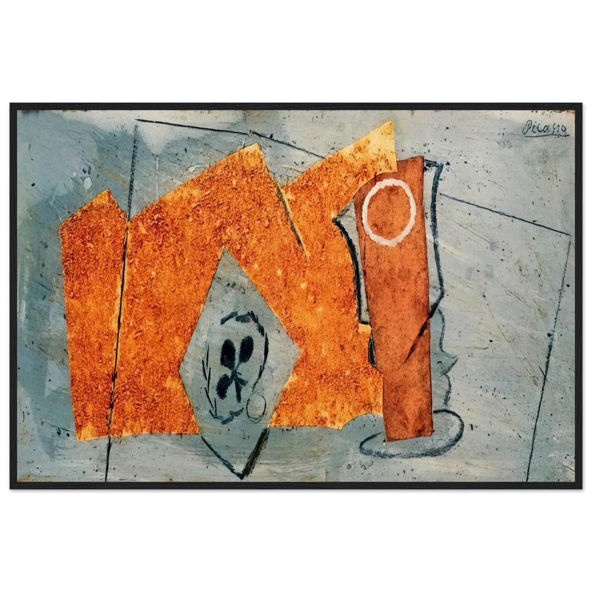 Playing Card and Glass - 1914 Framed Poster | Pablo Picasso Framed Prints Wall Art | Pablo Picasso Shop