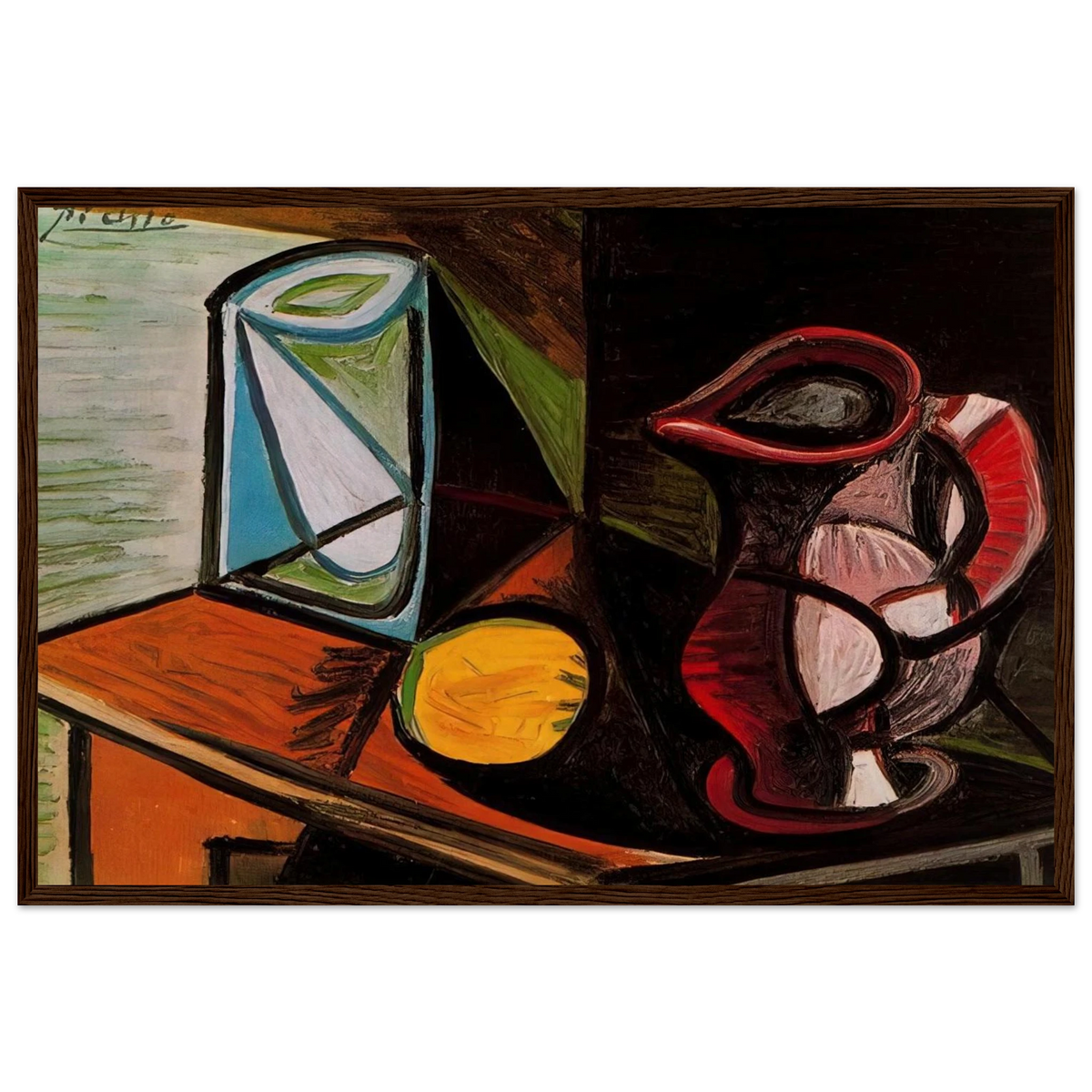 Glass and pitcher Framed Poster | Pablo Picasso Framed Prints Wall Art | Pablo Picasso Shop