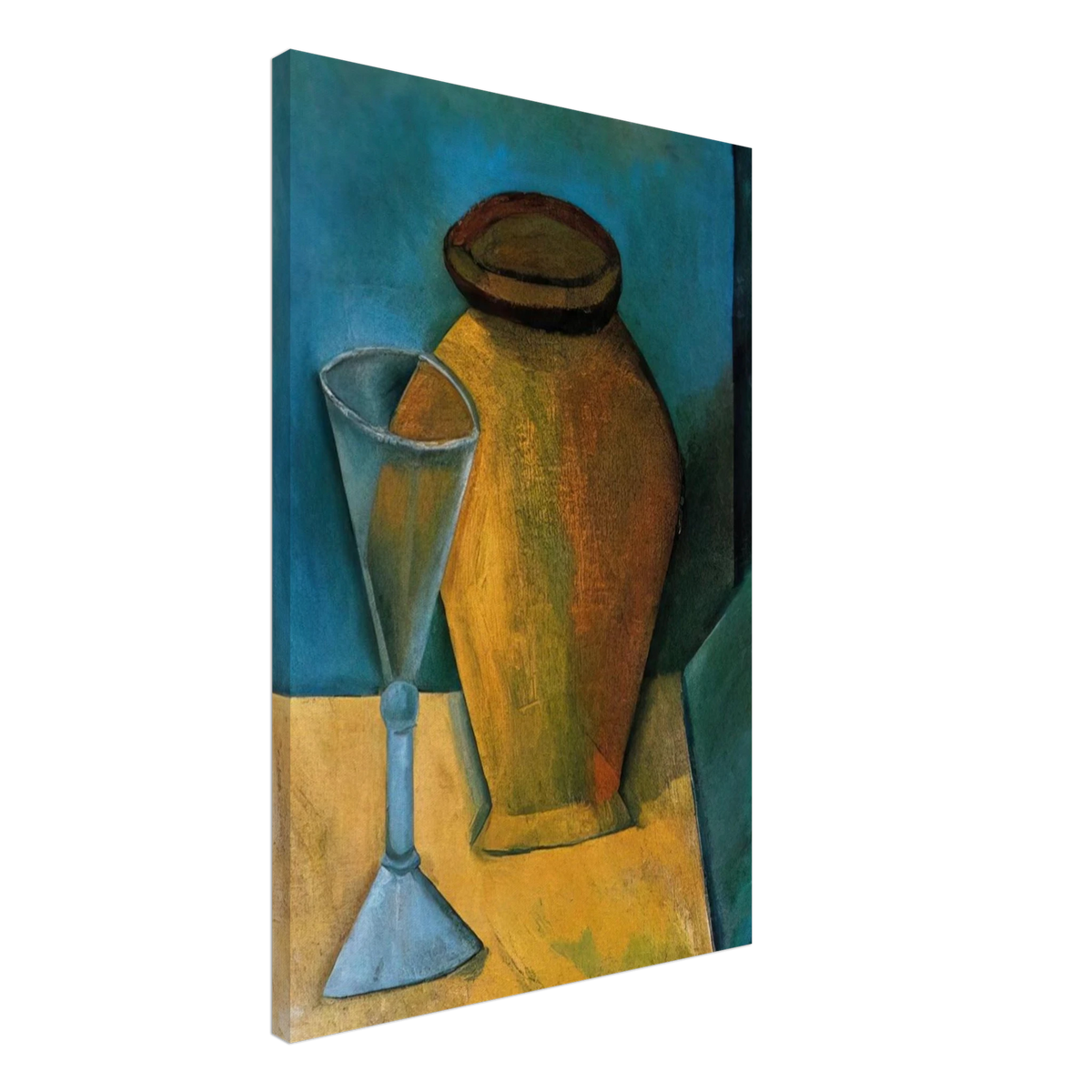 Pot, Glass and Book - 1908 Canvas | Pablo Picasso Canvas | Pablo Picasso Shop