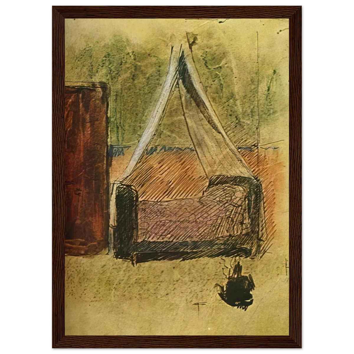 Bed with mosquito nets Framed Poster | Pablo Picasso Framed Prints Wall Art | Pablo Picasso Shop