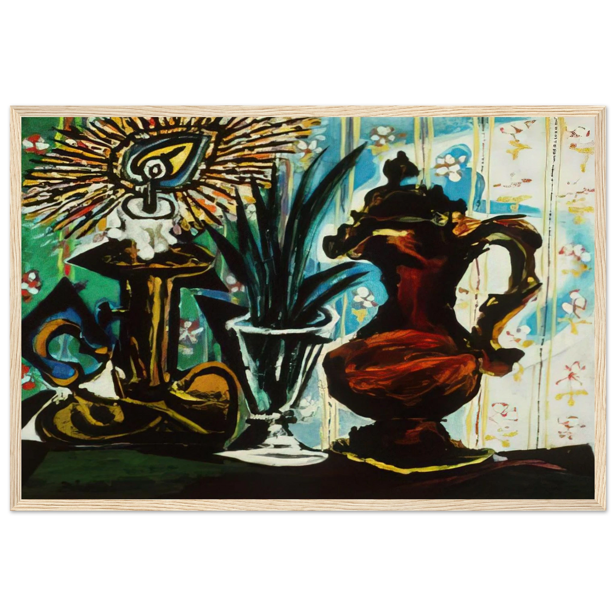 Still life with candle Framed Poster | Pablo Picasso Framed Prints Wall Art | Pablo Picasso Shop